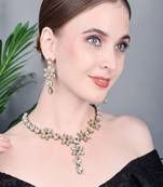 JN Hnadicraft Stylish Copper Plated Twinkling Leaves Necklace Set