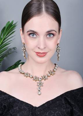 JN Hnadicraft Stylish Copper Plated Twinkling Leaves Necklace Set 3