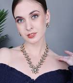 JN Hnadicraft Stylish Copper Plated Twinkling Leaves Necklace Set