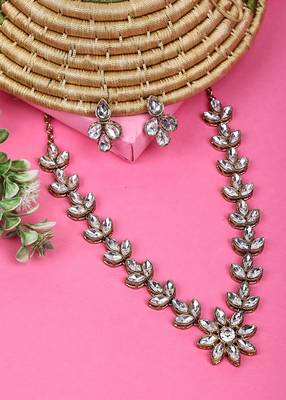 JN Hnadicraft Stylish Copper Plated Twinkling Leaves Necklace Set 4