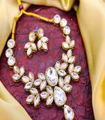 JN Hnadicraft Stylish Copper Plated Twinkling Leaves Necklace Set