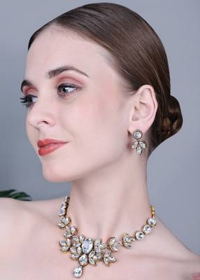 JN Hnadicraft Stylish Copper Plated Twinkling Leaves Necklace Set 3