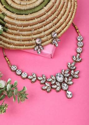 JN Hnadicraft Stylish Copper Plated Twinkling Leaves Necklace Set 5