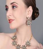 JN Hnadicraft Stylish Copper Plated Twinkling Leaves Necklace Set