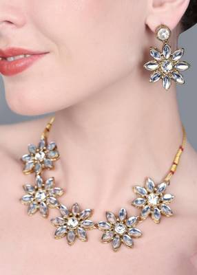 JN Hnadicraft Stylish Copper Plated Twinkling Leaves Necklace Set 2