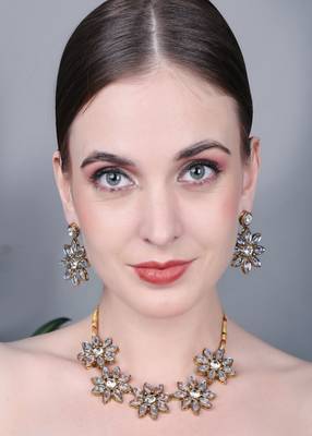 JN Hnadicraft Stylish Copper Plated Twinkling Leaves Necklace Set 3