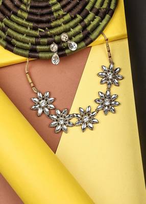 JN Hnadicraft Stylish Copper Plated Twinkling Leaves Necklace Set 4