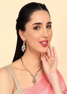 JN Handicraft Gold Plated Leavs Drop Traditional Brass Jewellery Set 1