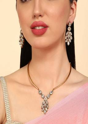 JN Handicraft Gold Plated Leavs Drop Traditional Brass Jewellery Set 3