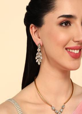 JN Handicraft Gold Plated Leavs Drop Traditional Brass Jewellery Set 4