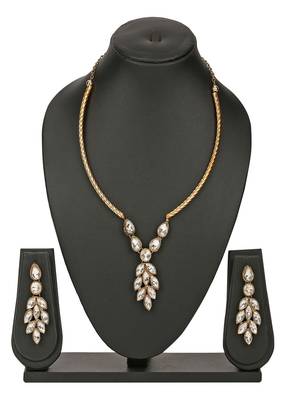 JN Handicraft Gold Plated Leavs Drop Traditional Brass Jewellery Set 5