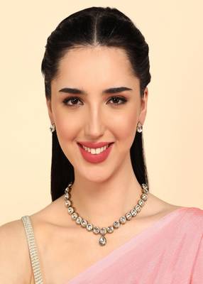 JN Handicraft Ebiya Elegant Copper Plated Kundan Necklace Sets 1