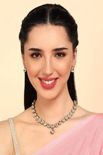 JN Handicraft Ebiya Elegant Copper Plated Kundan Necklace Sets