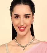 JN Handicraft Ebiya Elegant Copper Plated Kundan Necklace Sets