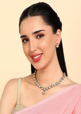 JN Handicraft Ebiya Elegant Copper Plated Kundan Necklace Sets 2