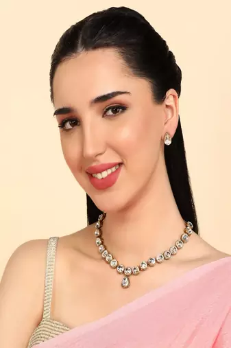 JN Handicraft Ebiya Elegant Copper Plated Kundan Necklace Sets