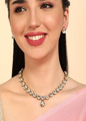 JN Handicraft Ebiya Elegant Copper Plated Kundan Necklace Sets 4
