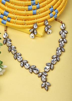 JN Handicraft Stylish Copper Plated Twinkling  Necklace Set 1