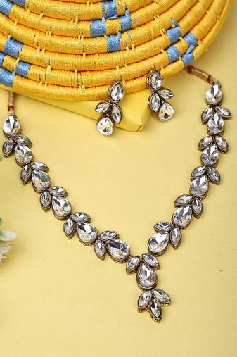 JN Handicraft Stylish Copper Plated Twinkling  Necklace Set