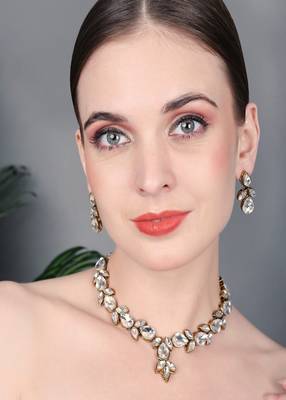 JN Handicraft Stylish Copper Plated Twinkling  Necklace Set 2