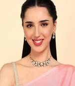 JN Handicraft Stylish Copper Plated Twinkling Chokar Necklace Set