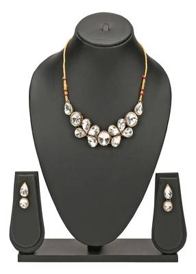 JN Handicraft Stylish Copper Plated Twinkling Chokar Necklace Set 5