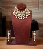 JN Handicraft Pearl and Kundan Chokar Necklace Set