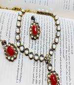 JN Handicraft Ladies Sparkling & Stylish Red Stone and Kundan Alloy Jewellery Sets