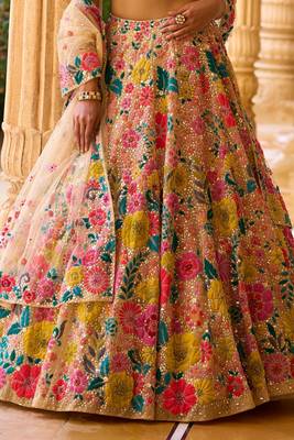 Multicolour Georgette Floral Printed Lehenga 3