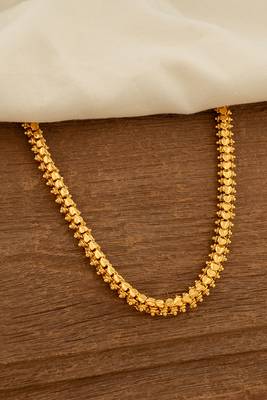  MEDIUM length thick heart design chain one gram gold 1