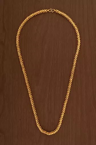  MEDIUM length thick heart design chain one gram gold