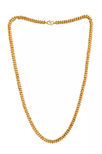  MEDIUM length thick heart design chain one gram gold