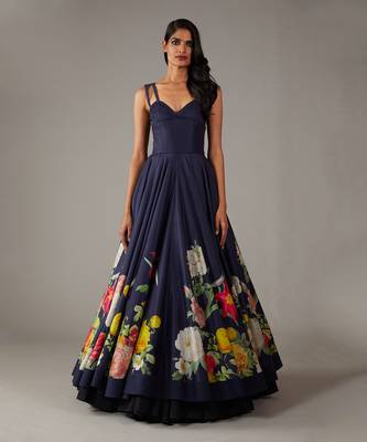 Indigo Printed anarkali set 3