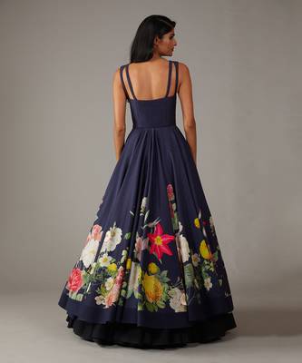 Indigo Printed anarkali set 4