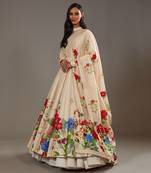 Ivory Printed anarkali set