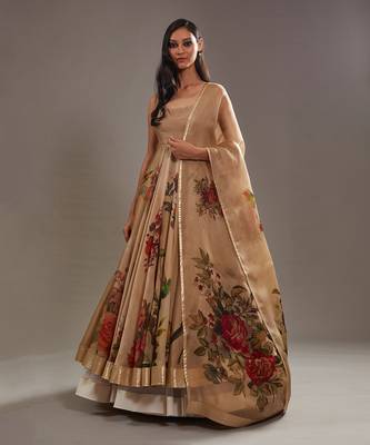 Beige anarkali set 1