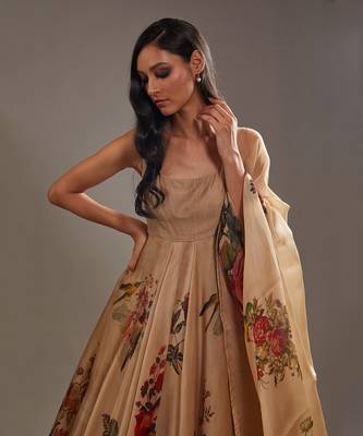 Beige anarkali set 3
