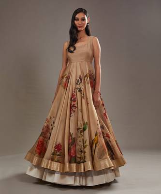 Beige anarkali set 4