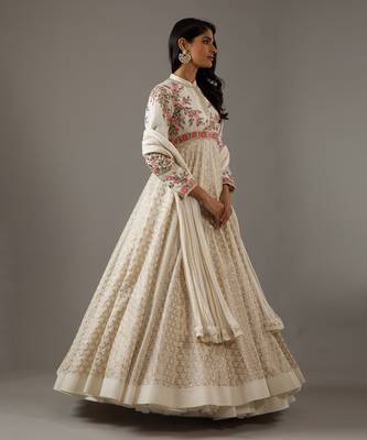 Ivory Chanderi anarkali set 3
