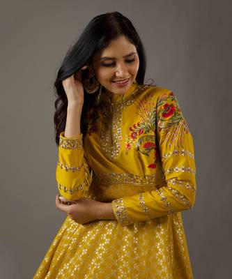 Yellow anarkali set 2