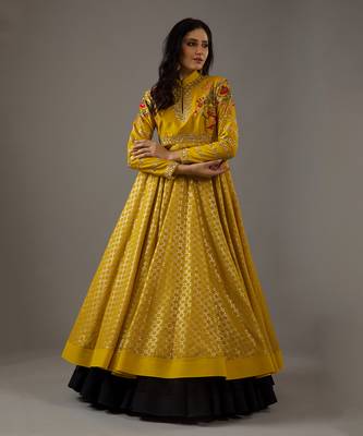 Yellow anarkali set 3