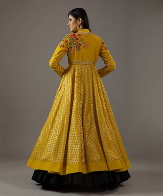 Yellow anarkali set 4