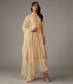 Beige Kalidar kurta set