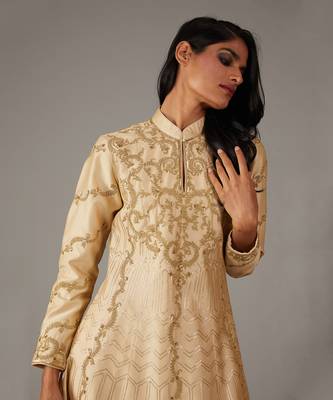 Beige Kalidar kurta set 2