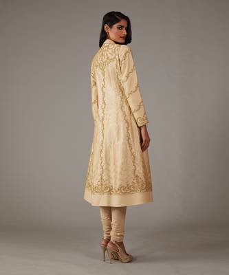Beige Kalidar kurta set 4