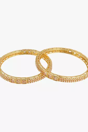 Women set of two 24ct ethnic copper gold plated royal antique bangles