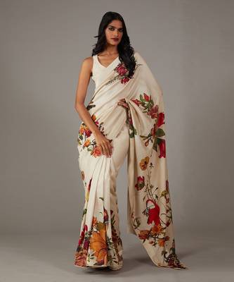 Ivory  saree set 1