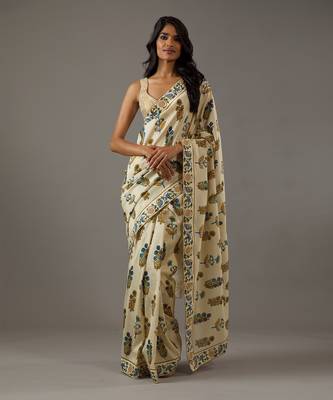 Lemon yellow saree set 2
