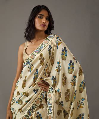 Lemon yellow saree set 3