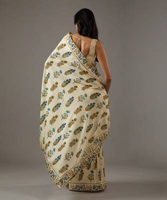Lemon yellow saree set 4